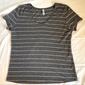 Love Charm Striped Grey Tee